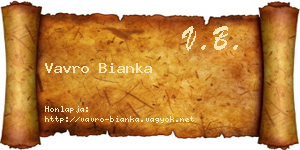 Vavro Bianka névjegykártya